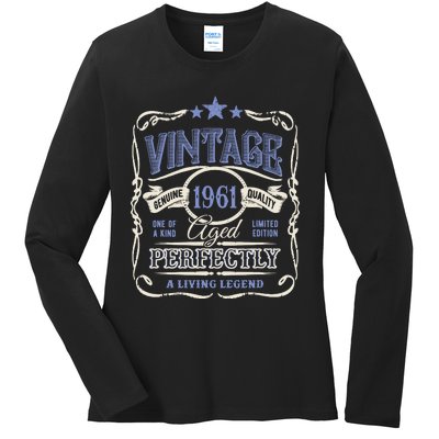 Vintage Premium Made In 1961 Classic Birthday Ladies Long Sleeve Shirt