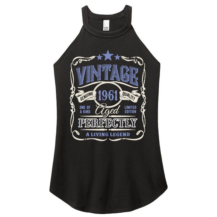 Vintage Premium Made In 1961 Classic Birthday Women's Perfect Tri Rocker Tank