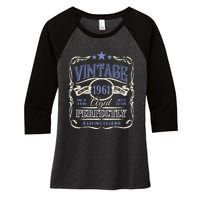 Vintage Premium Made In 1961 Classic Birthday Women's Tri-Blend 3/4-Sleeve Raglan Shirt