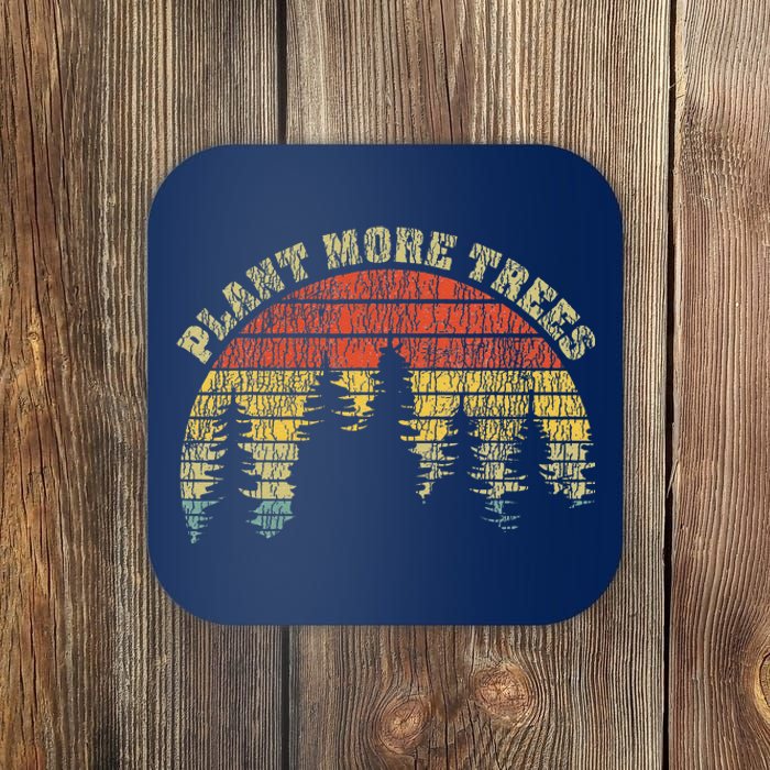 Vintage Plant More Trees Save Our Climate Change Earth Day Coaster