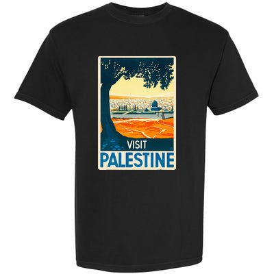 Vintage Poster Middle East Art Visit Palestine Garment-Dyed Heavyweight T-Shirt