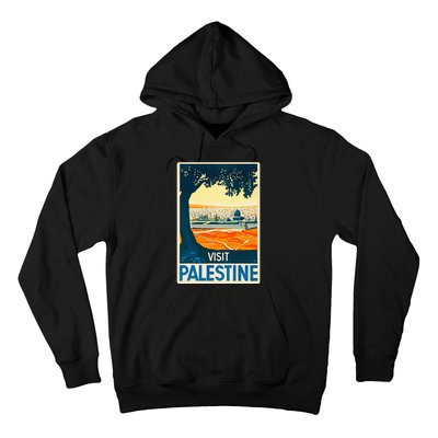 Vintage Poster Middle East Art Visit Palestine Hoodie