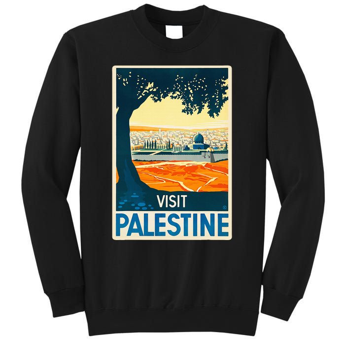 Vintage Poster Middle East Art Visit Palestine Sweatshirt