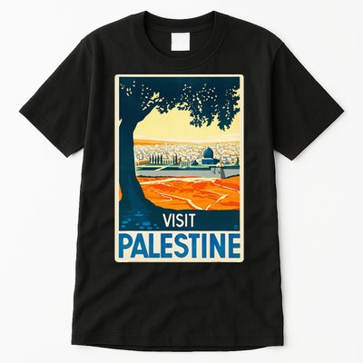 Vintage Poster Middle East Art Visit Palestine Tall T-Shirt