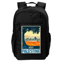 Vintage Poster Middle East Art Visit Palestine Daily Commute Backpack