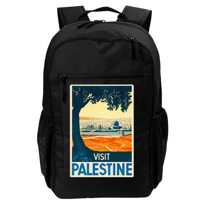 Vintage Poster Middle East Art Visit Palestine Daily Commute Backpack