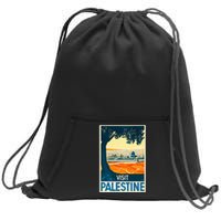 Vintage Poster Middle East Art Visit Palestine Sweatshirt Cinch Pack Bag