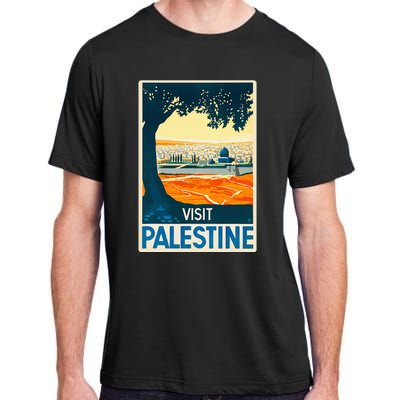 Vintage Poster Middle East Art Visit Palestine Adult ChromaSoft Performance T-Shirt