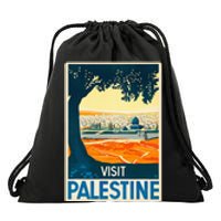 Vintage Poster Middle East Art Visit Palestine Drawstring Bag