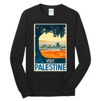 Vintage Poster Middle East Art Visit Palestine Tall Long Sleeve T-Shirt