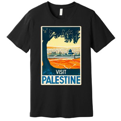 Vintage Poster Middle East Art Visit Palestine Premium T-Shirt