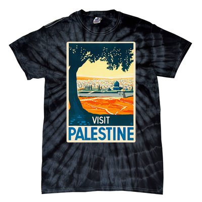 Vintage Poster Middle East Art Visit Palestine Tie-Dye T-Shirt