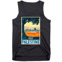 Vintage Poster Middle East Art Visit Palestine Tank Top