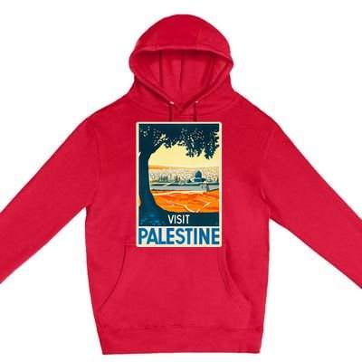 Vintage Poster Middle East Art Visit Palestine Premium Pullover Hoodie