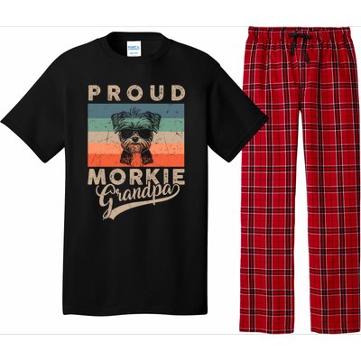 Vintage Proud Morkie Dog Grandpa Dog Owner FatherS Day Xmas Gift Pajama Set