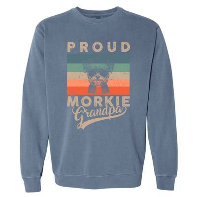 Vintage Proud Morkie Dog Grandpa Dog Owner FatherS Day Xmas Gift Garment-Dyed Sweatshirt