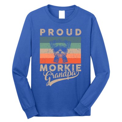 Vintage Proud Morkie Dog Grandpa Dog Owner FatherS Day Xmas Gift Long Sleeve Shirt