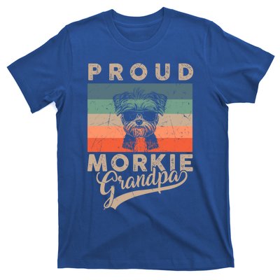 Vintage Proud Morkie Dog Grandpa Dog Owner FatherS Day Xmas Gift T-Shirt