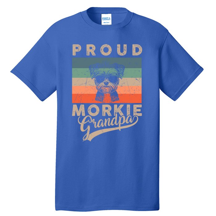 Vintage Proud Morkie Dog Grandpa Dog Owner FatherS Day Xmas Gift Tall T-Shirt