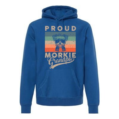 Vintage Proud Morkie Dog Grandpa Dog Owner FatherS Day Xmas Gift Premium Hoodie