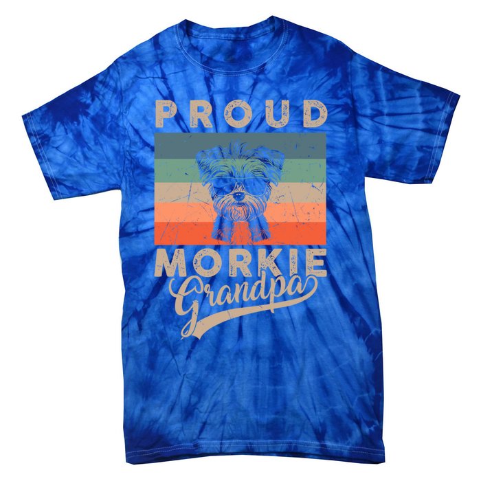 Vintage Proud Morkie Dog Grandpa Dog Owner FatherS Day Xmas Gift Tie-Dye T-Shirt