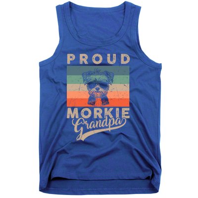 Vintage Proud Morkie Dog Grandpa Dog Owner FatherS Day Xmas Gift Tank Top