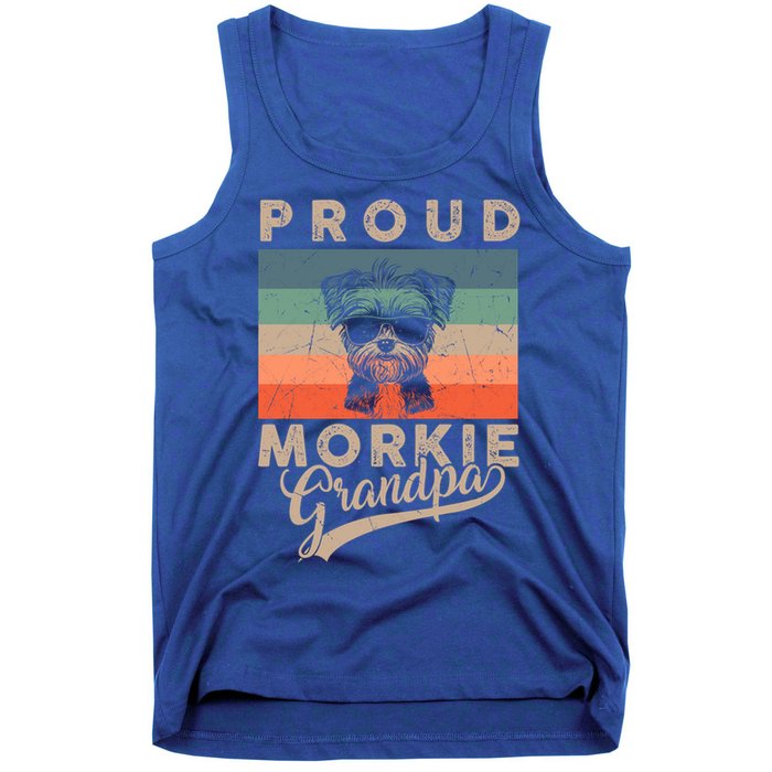 Vintage Proud Morkie Dog Grandpa Dog Owner FatherS Day Xmas Gift Tank Top