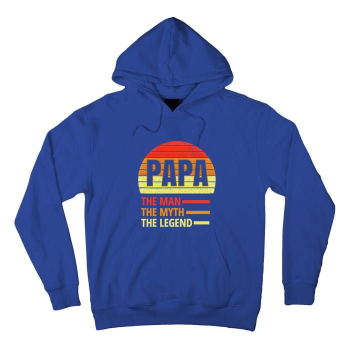 Vintage Papa Myth Legend Funny Gift For Grandparents Gift Tall Hoodie