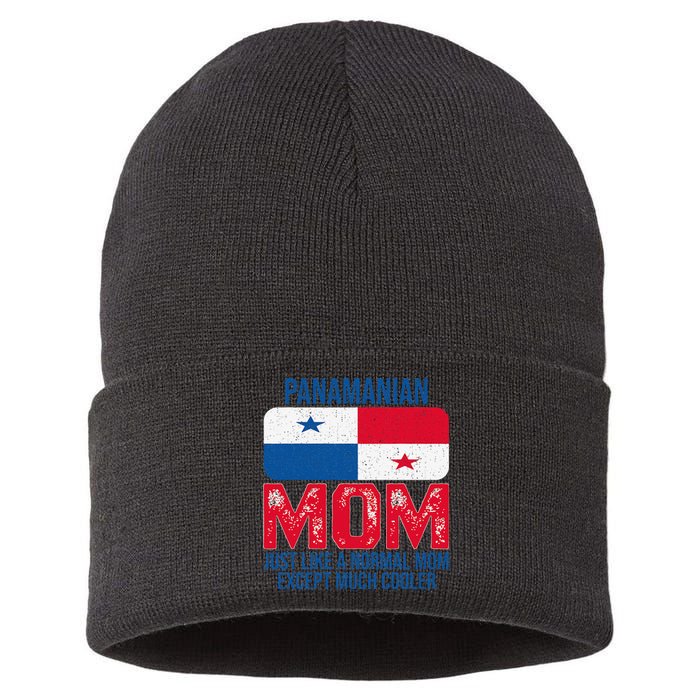 Vintage Panamanian Mom Panama Flag For Mother's Day Sustainable Knit Beanie