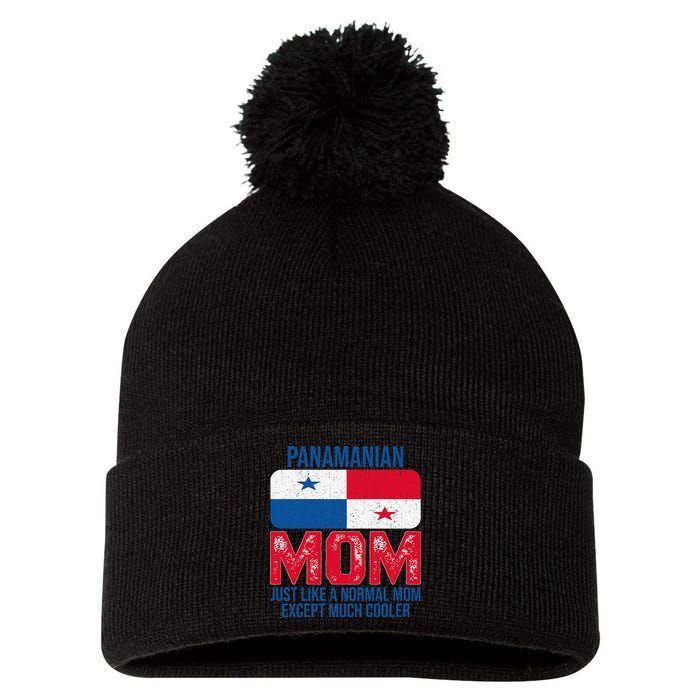 Vintage Panamanian Mom Panama Flag For Mother's Day Pom Pom 12in Knit Beanie