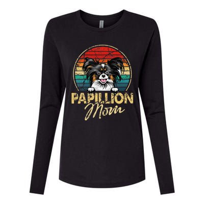 Vintage Papillion Mom Funny Dog Lover Gifts Womens Cotton Relaxed Long Sleeve T-Shirt