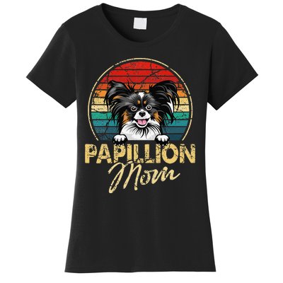 Vintage Papillion Mom Funny Dog Lover Gifts Women's T-Shirt