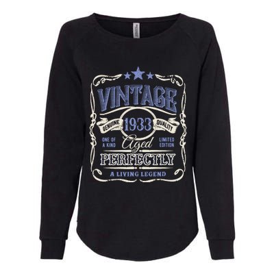 Vintage Premium Made In 1933 Classic Birthday Womens California Wash Sweatshirt