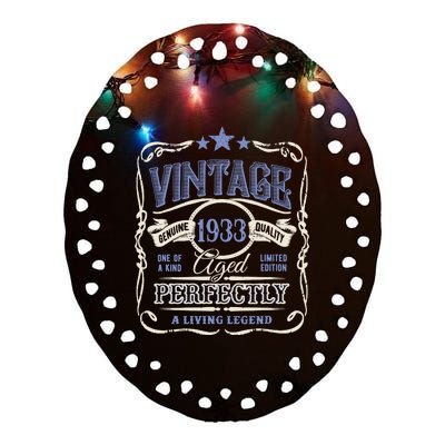 Vintage Premium Made In 1933 Classic Birthday Ceramic Oval Ornament