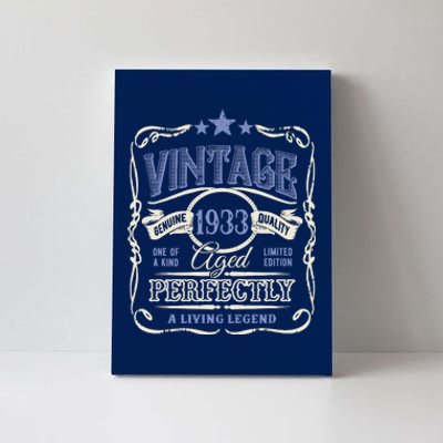 Vintage Premium Made In 1933 Classic Birthday Canvas