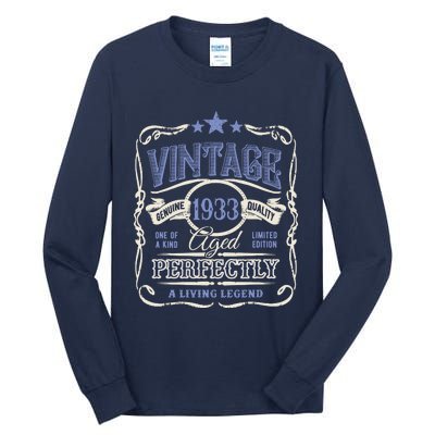 Vintage Premium Made In 1933 Classic Birthday Tall Long Sleeve T-Shirt