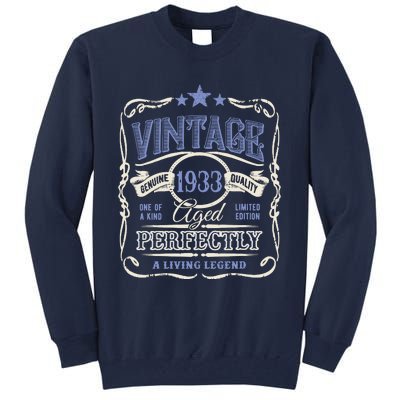 Vintage Premium Made In 1933 Classic Birthday Tall Sweatshirt