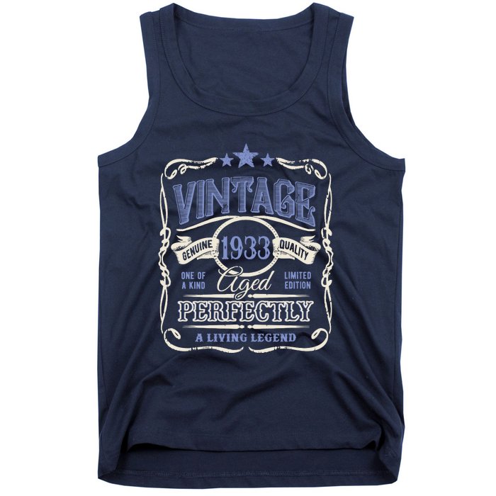 Vintage Premium Made In 1933 Classic Birthday Tank Top