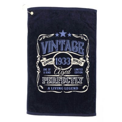 Vintage Premium Made In 1933 Classic Birthday Platinum Collection Golf Towel