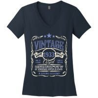 Vintage Premium Made In 1933 Classic Birthday Women's V-Neck T-Shirt