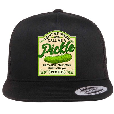 Vintage Paint Me Green And Call Me A Pickle Im Done Dillin With You People Flatbill Hat