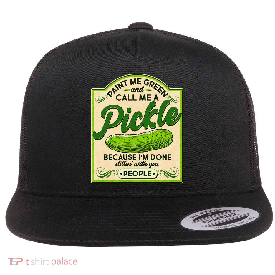 Vintage Paint Me Green And Call Me A Pickle Im Done Dillin With You People Flatbill Hat