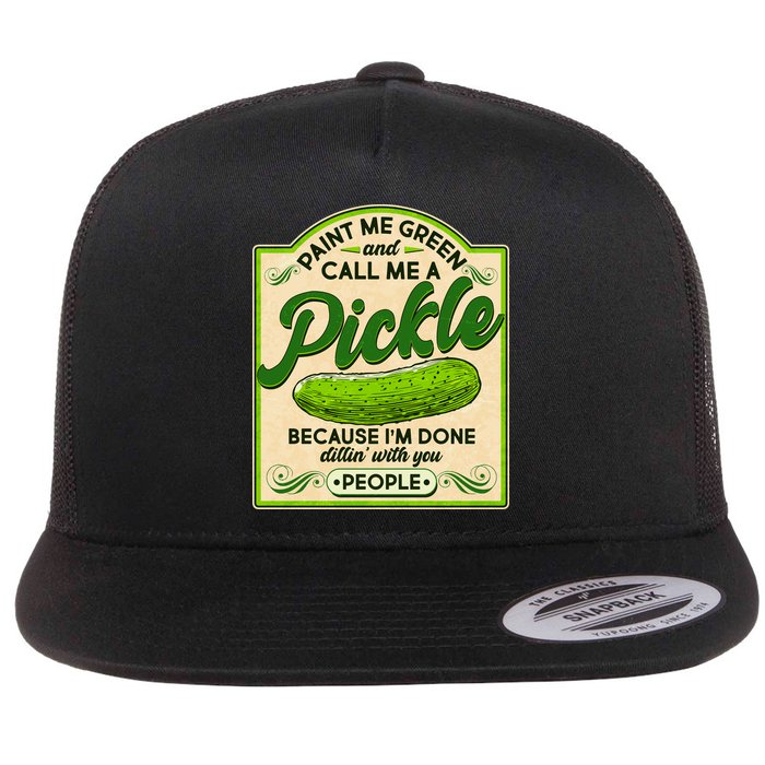 Vintage Paint Me Green And Call Me A Pickle Im Done Dillin With You People Flatbill Hat