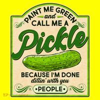 Vintage Paint Me Green And Call Me A Pickle Im Done Dillin With You People Womens T-Shirt