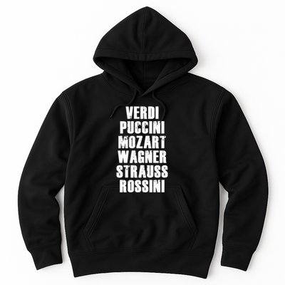 Verdi Puccini Mozart Wagner Strauss Rossini Opera Hoodie