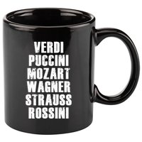 Verdi Puccini Mozart Wagner Strauss Rossini Opera 11oz C Handle Ceramic Mug