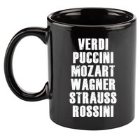 Verdi Puccini Mozart Wagner Strauss Rossini Opera 11oz C Handle Ceramic Mug