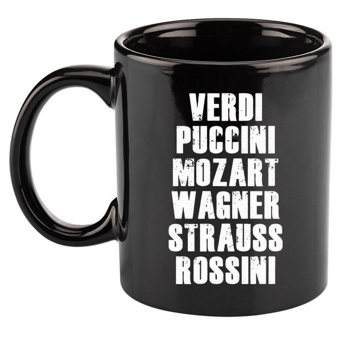 Verdi Puccini Mozart Wagner Strauss Rossini Opera 11oz C Handle Ceramic Mug