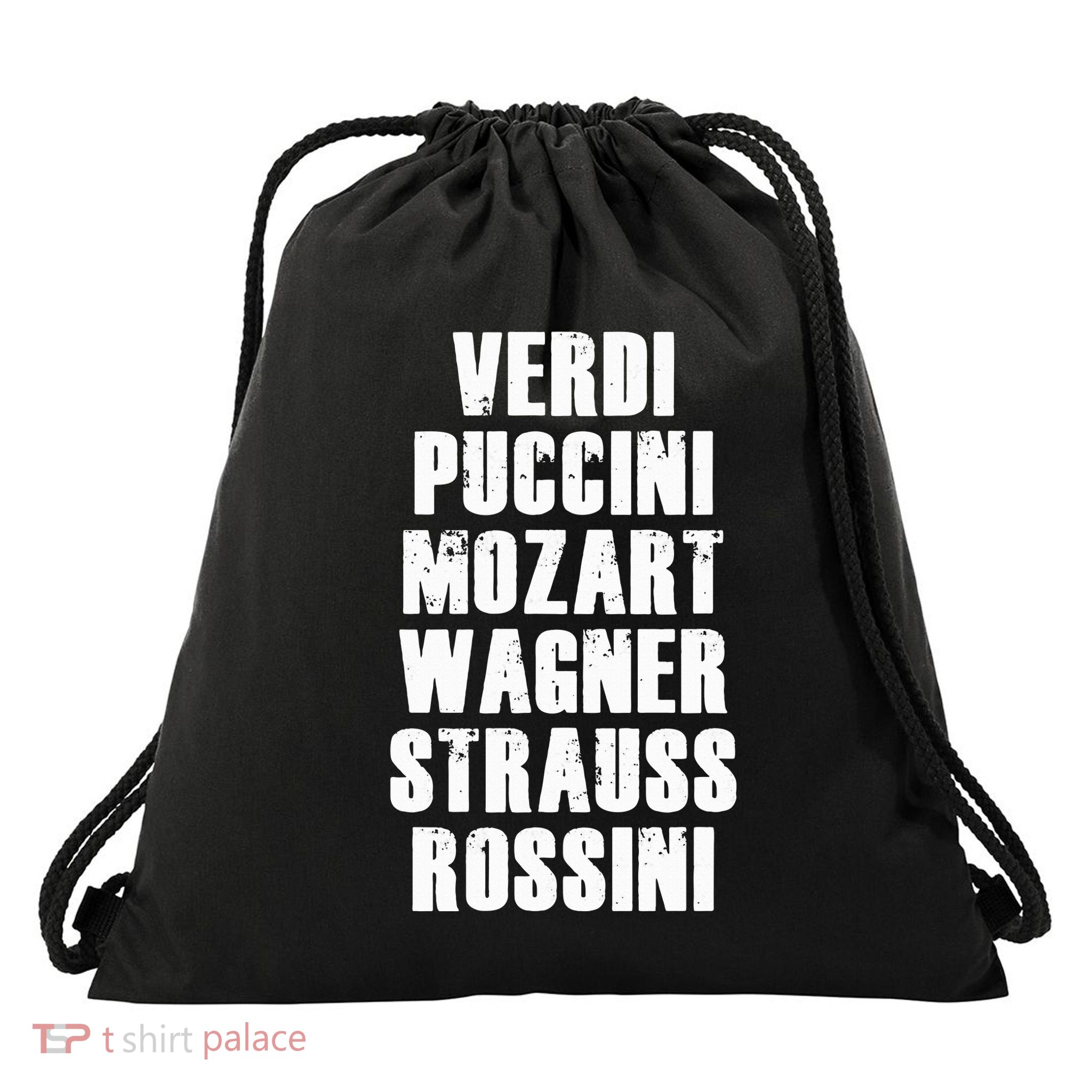 Verdi Puccini Mozart Wagner Strauss Rossini Opera Drawstring Bag
