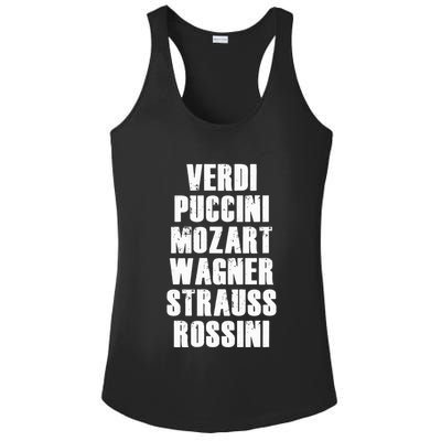 Verdi Puccini Mozart Wagner Strauss Rossini Opera Ladies PosiCharge Competitor Racerback Tank
